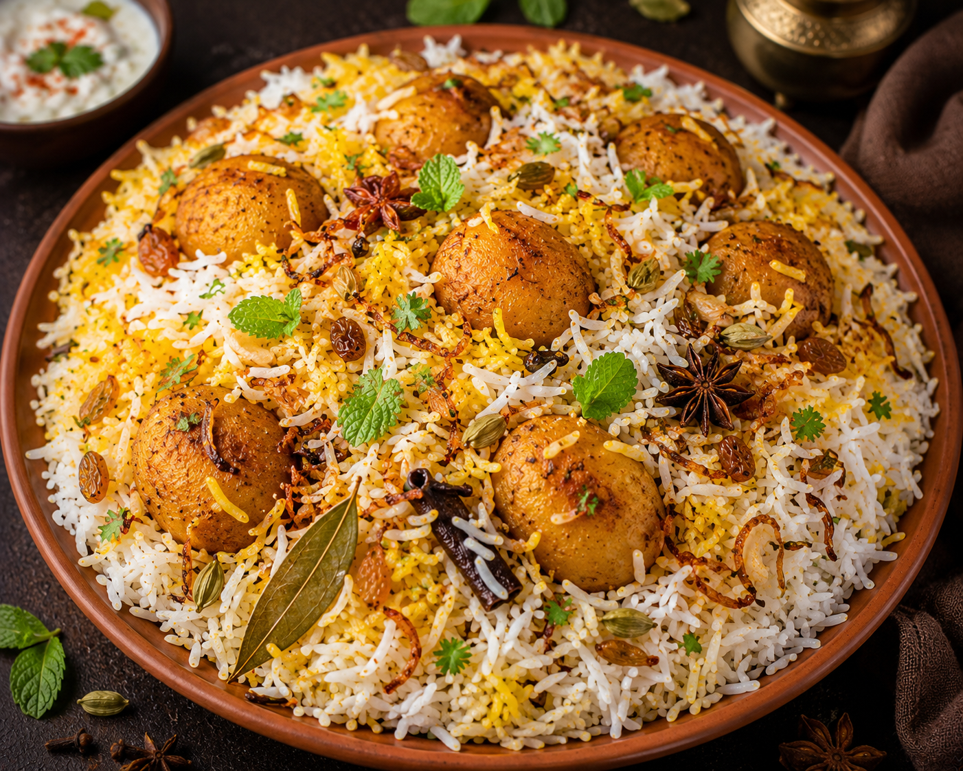 Kolkata Dum Aloo Biryani