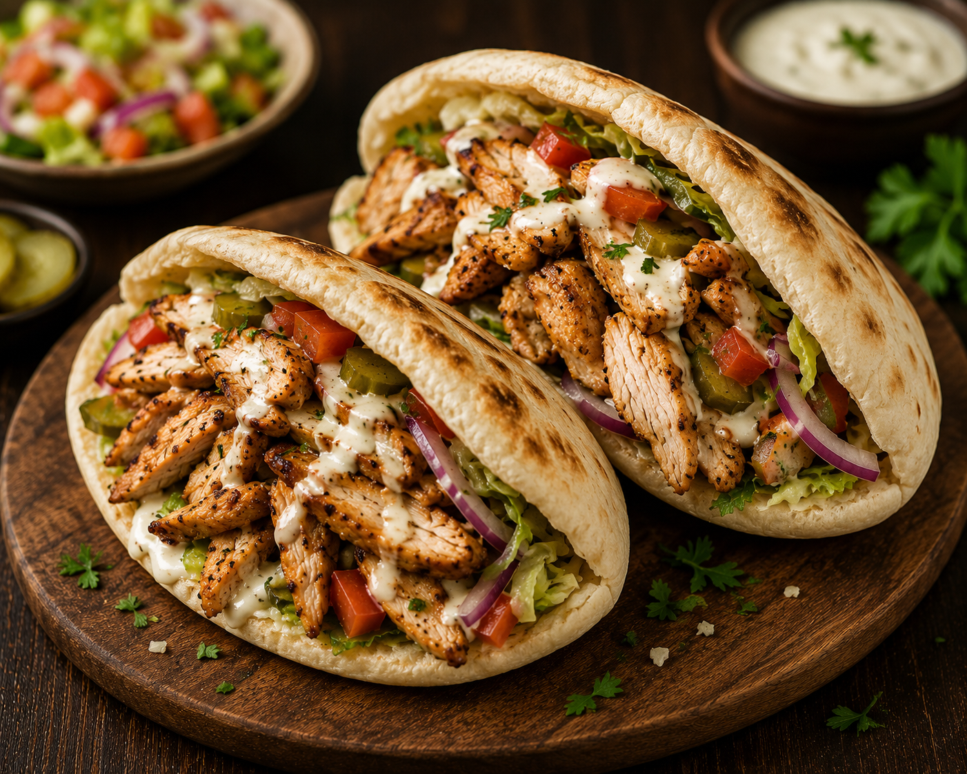 Chicken Shawarma With Pita Bread